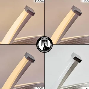 hofstein Imatro Plafonnier LED Nickel mat, Argenté, 2 lumières* Lampes Modernes
