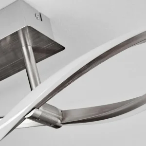 hofstein Imatro Plafonnier LED Nickel mat, Argenté, 2 lumières* Lampes Modernes