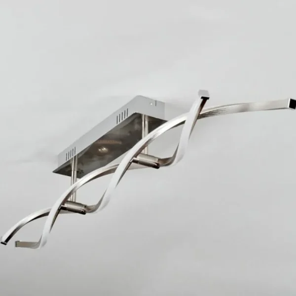 hofstein Imatro Plafonnier LED Nickel mat, Argenté, 2 lumières* Lampes Modernes