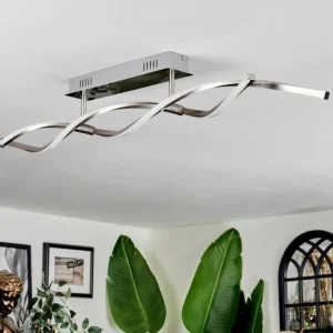hofstein Imatro Plafonnier LED Nickel mat, Argenté, 2 lumières* Lampes Modernes