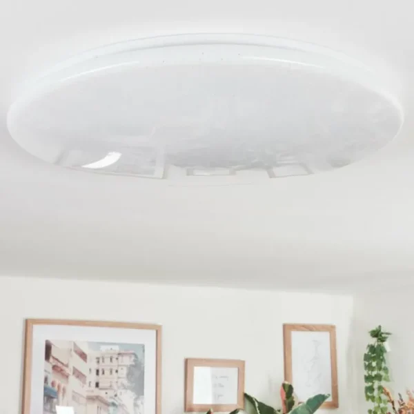 hofstein Junor Plafonnier LED Blanc, 1 lumière, Télécommandes* Lampes Modernes