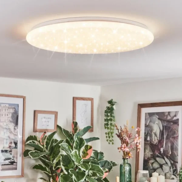 hofstein Junor Plafonnier LED Blanc, 1 lumière, Télécommandes* Lampes Modernes