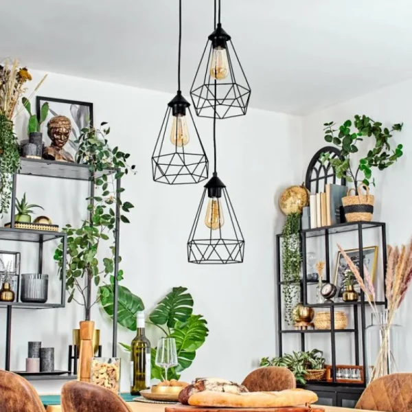 hofstein Kigali Suspension, Suspension Noir, 3 lumières* Lampes Modernes