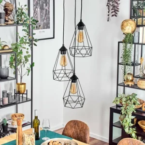 hofstein Kigali Suspension, Suspension Noir, 3 lumières* Lampes Modernes