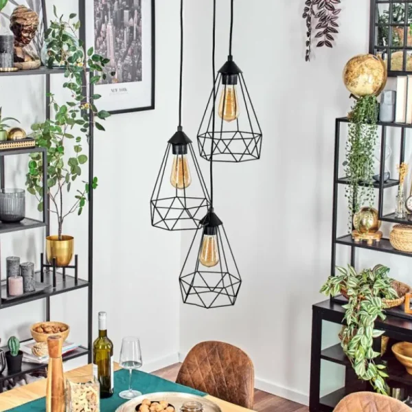 hofstein Kigali Suspension, Suspension Noir, 3 lumières* Lampes Modernes