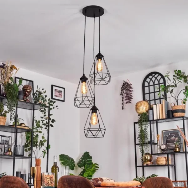 hofstein Kigali Suspension, Suspension Noir, 3 lumières* Lampes Modernes
