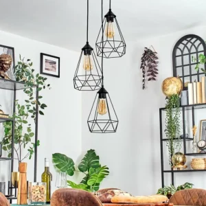 hofstein Kigali Suspension, Suspension Noir, 3 lumières* Lampes Modernes