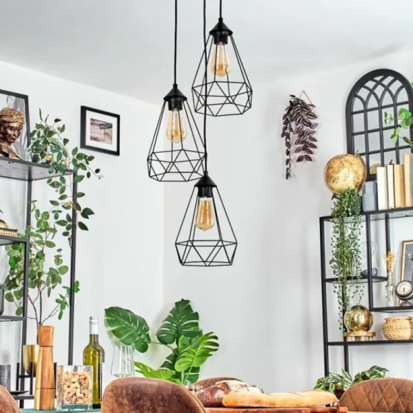 hofstein Kigali Suspension, Suspension Noir, 3 lumières* Lampes Modernes