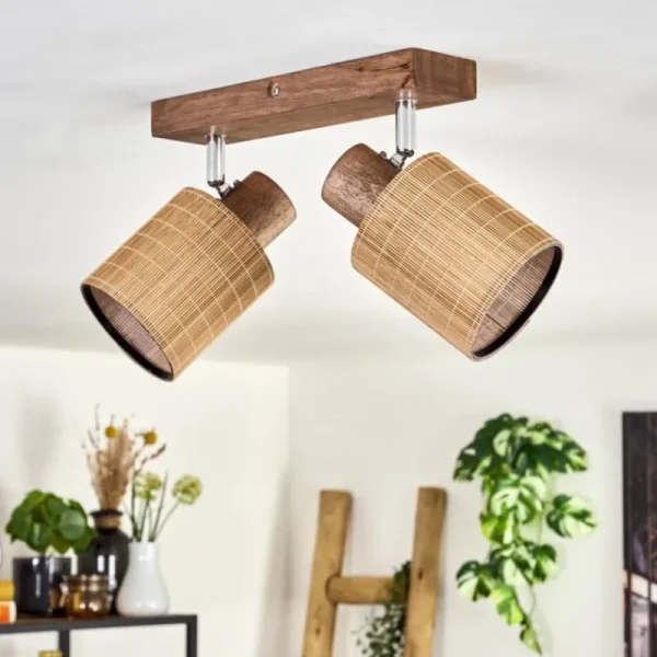 hofstein Kinnared Plafonnier Chrome, Écru, 2 lumières* Lampes Modernes