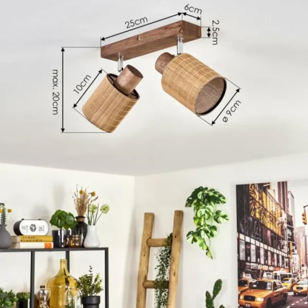 hofstein Kinnared Plafonnier Chrome, Écru, 2 lumières* Lampes Modernes
