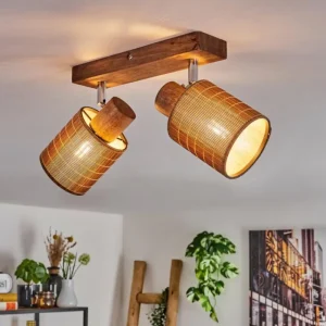 hofstein Kinnared Plafonnier Chrome, Écru, 2 lumières* Lampes Modernes