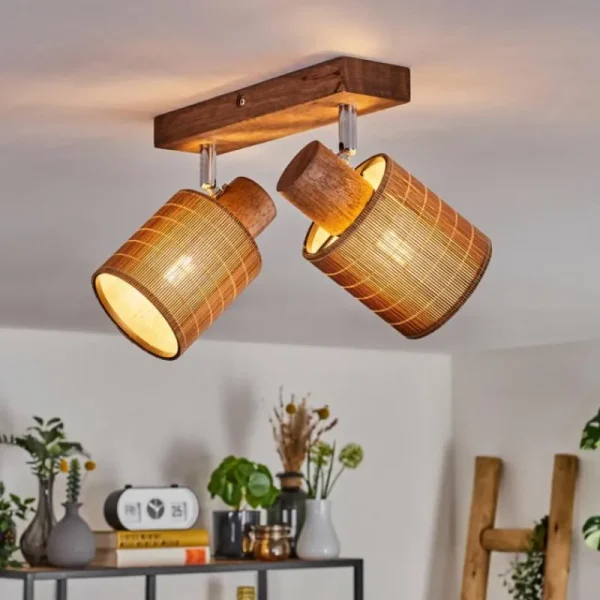 hofstein Kinnared Plafonnier Chrome, Écru, 2 lumières* Lampes Modernes