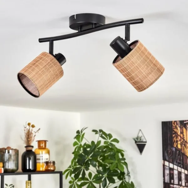 hofstein Kinnared Plafonnier Noir, 2 lumières* Lampes Modernes