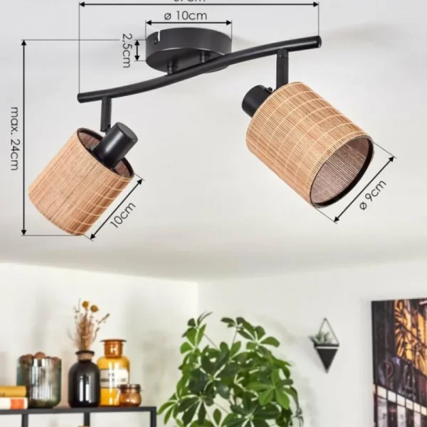 hofstein Kinnared Plafonnier Noir, 2 lumières* Lampes Modernes