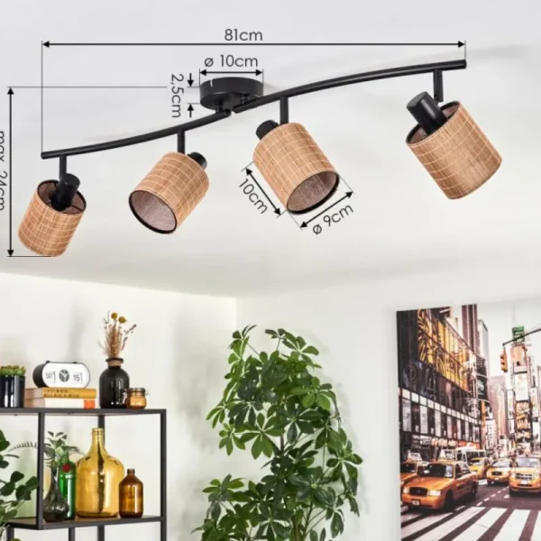 hofstein Kinnared Plafonnier Noir, 4 lumières* Lampes Modernes