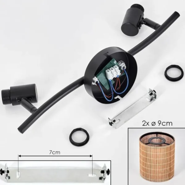 hofstein Kinnared Plafonnier Noir, 2 lumières* Lampes Modernes