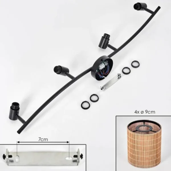 hofstein Kinnared Plafonnier Noir, 4 lumières* Lampes Modernes