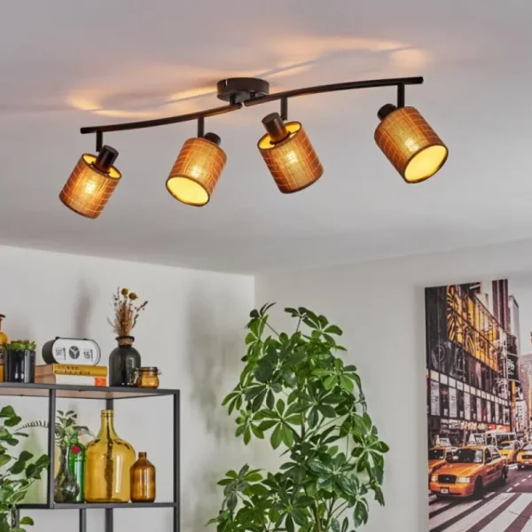 hofstein Kinnared Plafonnier Noir, 4 lumières* Lampes Modernes
