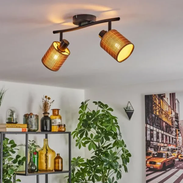 hofstein Kinnared Plafonnier Noir, 2 lumières* Lampes Modernes