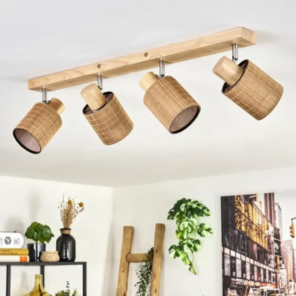 hofstein Kinnared Plafonnier, Spot de plafond Chrome, Écru, 4 lumières* Lampes Modernes