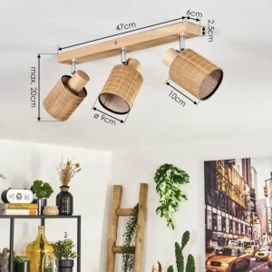 hofstein Kinnared Plafonnier, Spot de plafond Chrome, Écru, 3 lumières* Lampes Modernes