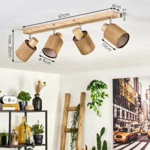 hofstein Kinnared Plafonnier, Spot de plafond Chrome, Écru, 4 lumières* Lampes Modernes