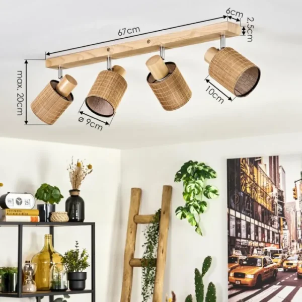 hofstein Kinnared Plafonnier, Spot de plafond Chrome, Écru, 4 lumières* Lampes Modernes