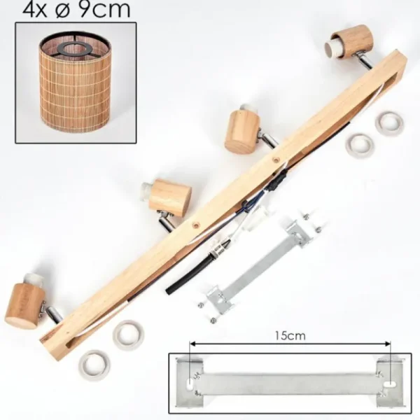 hofstein Kinnared Plafonnier, Spot de plafond Chrome, Écru, 4 lumières* Lampes Modernes