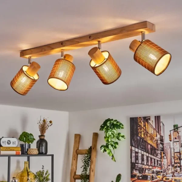 hofstein Kinnared Plafonnier, Spot de plafond Chrome, Écru, 4 lumières* Lampes Modernes