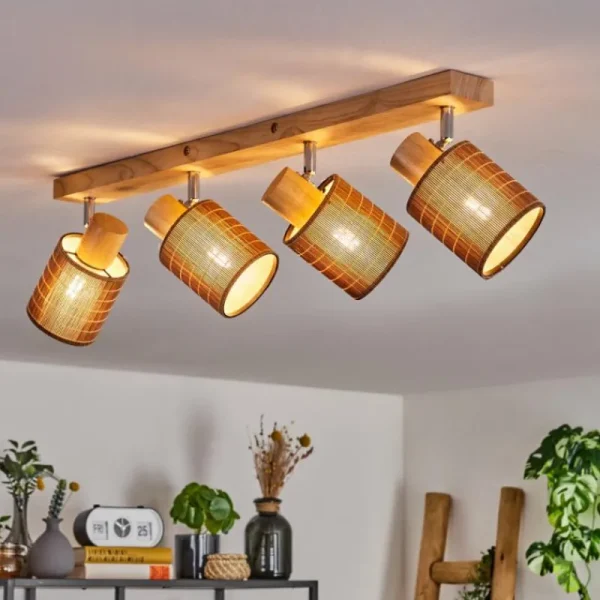 hofstein Kinnared Plafonnier, Spot de plafond Chrome, Écru, 4 lumières* Lampes Modernes
