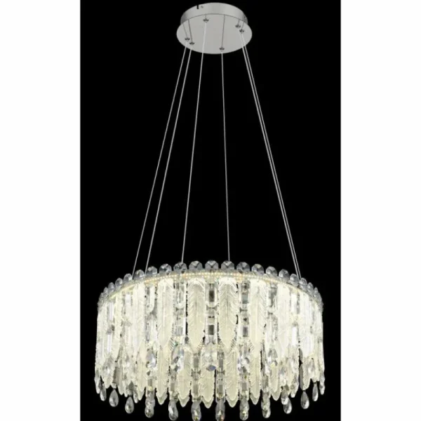 Luminaires Globo Lighting Klunka Suspension LED Chrome, 1 lumière, Télécommandes* Lampes En Verre