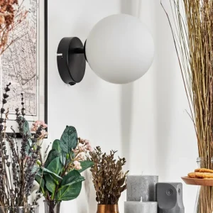 hofstein Koyoto Boule lumineuse, Applique murale, Spot mural Blanc, 1 lumière* Lampes En Verre
