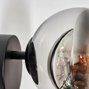 hofstein Koyoto Boule lumineuse, Applique murale, Spot mural Chrome, Clair, Fumé, 1 lumière* Lampes Modernes