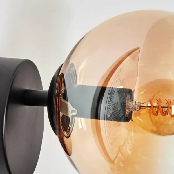 hofstein Koyoto Boule lumineuse, Applique murale, Spot mural Ambre, Clair, 1 lumière* Lampes En Verre