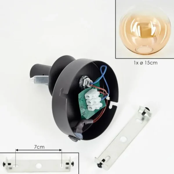 hofstein Koyoto Boule lumineuse, Applique murale, Spot mural Ambre, Clair, 1 lumière* Lampes En Verre