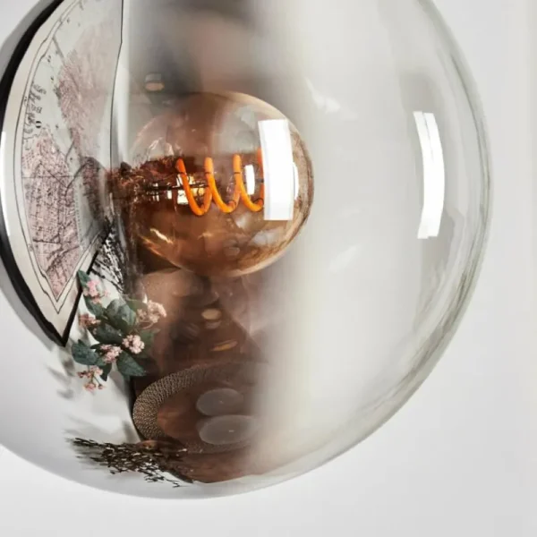 hofstein Koyoto Boule lumineuse, Applique murale, Spot mural Chrome, Clair, Fumé, 1 lumière* Lampes Modernes