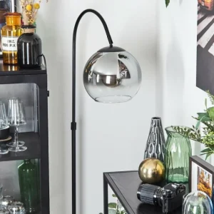 hofstein Koyoto Boule lumineuse, Lampadaire Chrome, Clair, Fumé, 1 lumière* Lampes Modernes