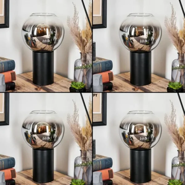 hofstein Koyoto Boule lumineuse, Lampe de bureau, Lampe à poser Chrome, Clair, Fumé, 1 lumière* Lampes Modernes