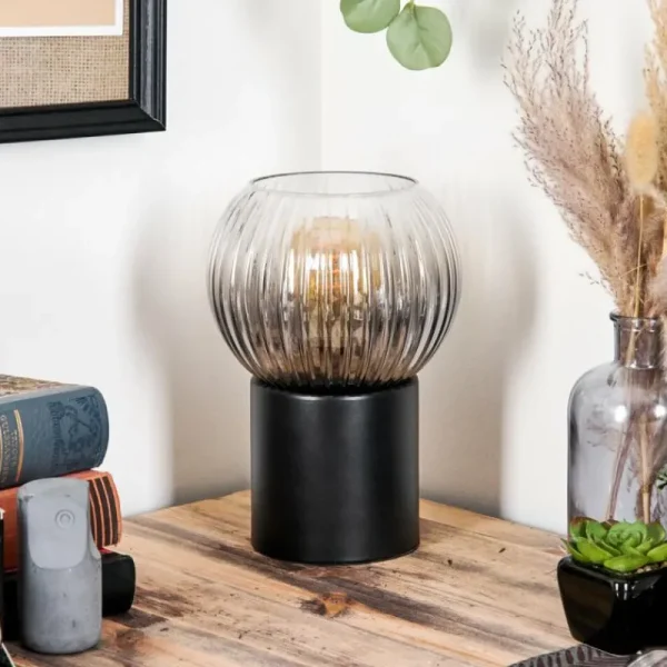 hofstein Koyoto Boule lumineuse, Lampe de bureau, Lampe à poser Clair, Fumé, 1 lumière* Lampes Modernes