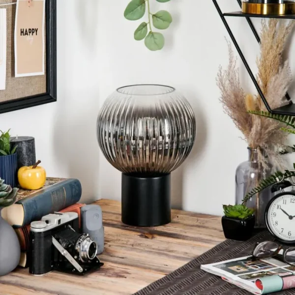 hofstein Koyoto Boule lumineuse, Lampe de bureau, Lampe à poser Clair, Fumé, 1 lumière* Lampes Modernes