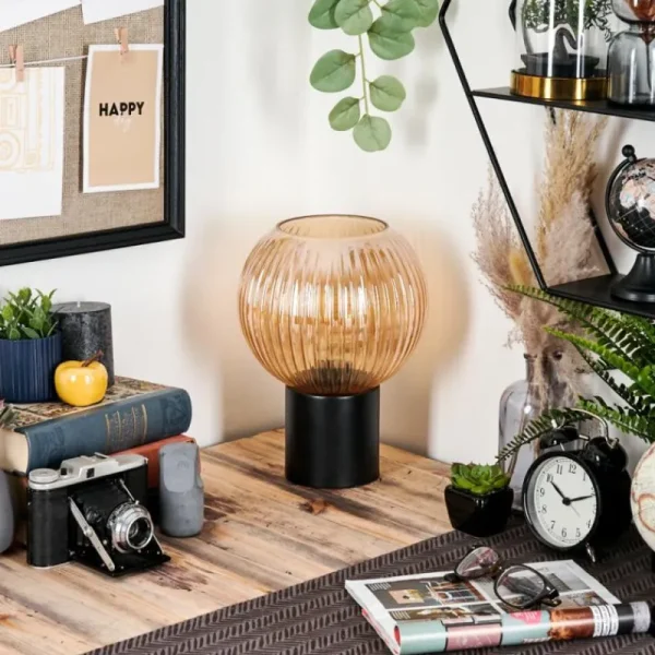 hofstein Koyoto Boule lumineuse, Lampe de bureau, Lampe à poser Ambre, 1 lumière* Lampes Modernes