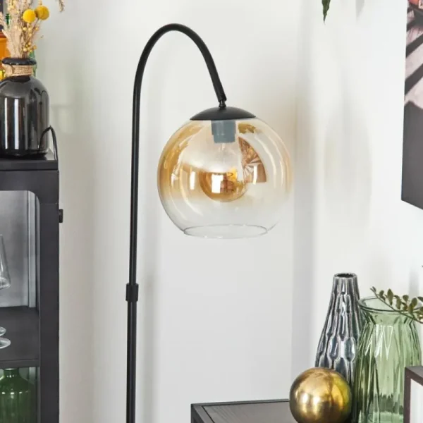 hofstein Koyoto Boule lumineuse, Lampadaire Ambre, Clair, 1 lumière* Lampes En Verre