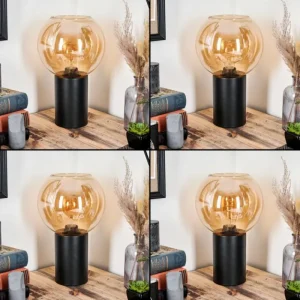 hofstein Koyoto Boule lumineuse, Lampe de bureau, Lampe à poser Ambre, 1 lumière* Lampes En Verre