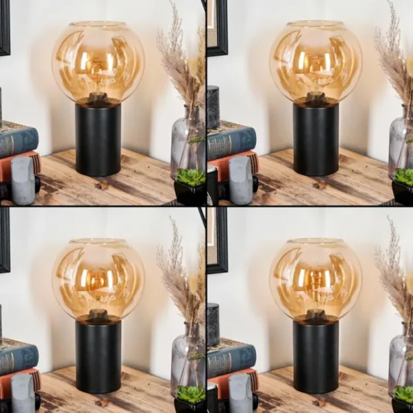 hofstein Koyoto Boule lumineuse, Lampe de bureau, Lampe à poser Ambre, 1 lumière* Lampes En Verre