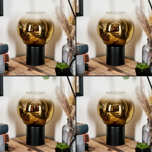 hofstein Koyoto Boule lumineuse, Lampe de bureau, Lampe à poser 20 cm Or, Clair, 1 lumière* Lampes En Verre