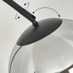 hofstein Koyoto Boule lumineuse, Lampadaire Chrome, Clair, Fumé, 1 lumière* Lampes Modernes