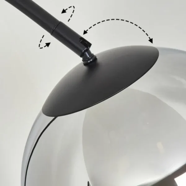 hofstein Koyoto Boule lumineuse, Lampadaire Chrome, Clair, Fumé, 1 lumière* Lampes Modernes