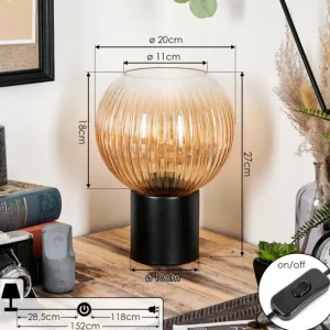 hofstein Koyoto Boule lumineuse, Lampe de bureau, Lampe à poser Ambre, Clair, 1 lumière* Lampes Modernes