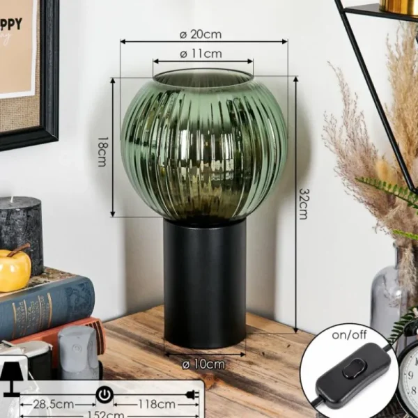 hofstein Koyoto Boule lumineuse, Lampe de bureau, Lampe à poser 20 cm Vert, 1 lumière* Lampes Modernes