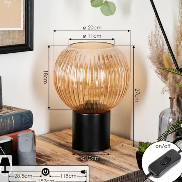 hofstein Koyoto Boule lumineuse, Lampe de bureau, Lampe à poser Ambre, 1 lumière* Lampes Modernes